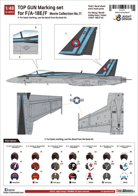 DEF Model JD48004 1/48 F/A-18E/F Super Hornet Decal set - Movie Collection No.11 w/ 2 Pilot Fig.s - 5_ee5e1fef-fcfa-45a1-901c-c87d6812a541