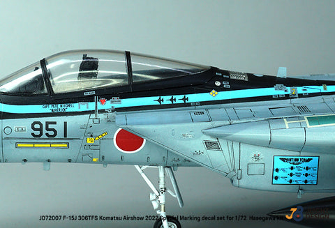 DEF Model JD72007 1/72 F-15J 306TFS Komatsu Airshow 2022 - Maverick special decal set (for 1/72 Hasegawa kit)