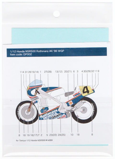 Decal Pool DP002 1/12 Honda NSR500 Rothmans #4 W. Gardner WGP 1986