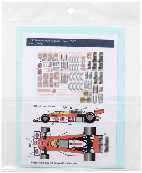 Decal Pool DP028 1/20 Mclaren M23 J. Hunt 1976