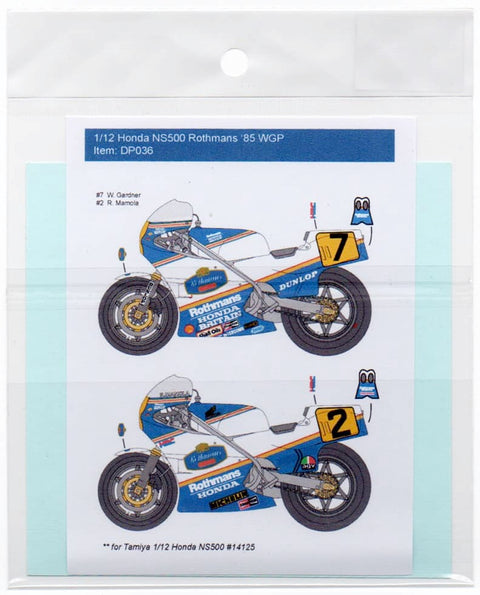 Decal Pool DP036 1/12 Honda NS500 Rothmans #2/7 W. Gardner WGP '85