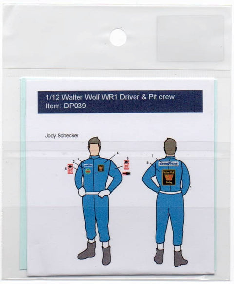 Decal Pool DP039 1/12 Walter Wolf WR1 '77 Driver & Pit Crew