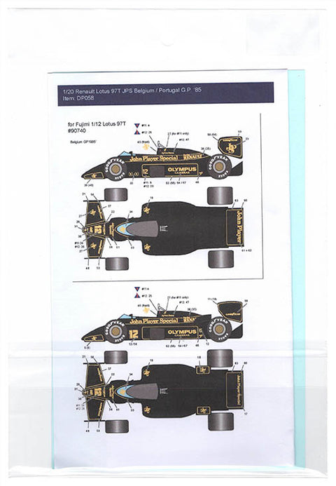 Decal Pool DP058 1/20 Lotus 97T JPS 1985 Portugal / Belgium G.P. for Fujimi