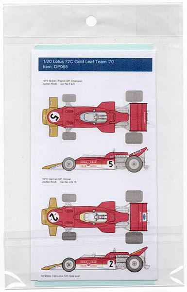 Decal Pool DP065 1/20 Lotus 72C Gold Leaf 1970 for Ebbro