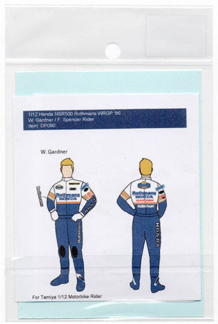 Decal Pool DP090 1/12 Rothmans W. Gardner & F. Spencer Motor rider '86