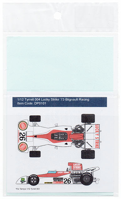 Decal Pool DP101 1/12 Tyrrell 004 Lucky Strike Blignault Racing '73