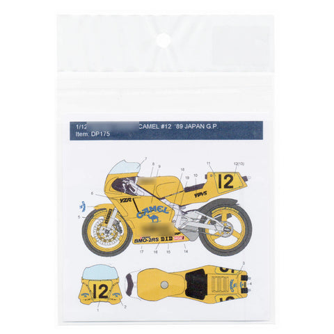 Decal Pool DP175 1/12 Yamaha YZR500 CAMEL #12 Keiji Ohishi G.P. 1989