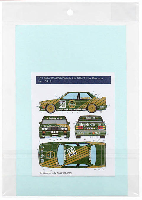 Decal Pool DP181 1/24 BMW M3 Diebels Alt DTM '91 for Beemax