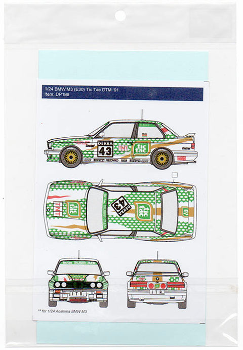 Decal Pool DP186 1/24 BMW M3 Tic Tac DTM '91 for Beemax