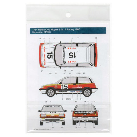 Decal Pool DP276 1/24 Honda Civic Mugen Si Group A 1986