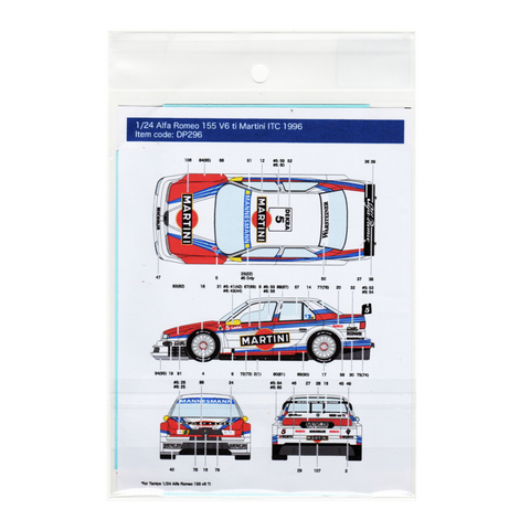 Decal Pool DP296 1/24 Alfa Romeo 155 V6 ti Martini #5/6 ITC 1996 for Tamiya