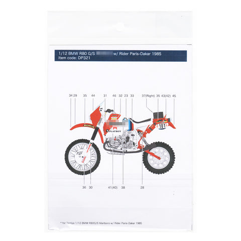 Decal Pool DP321 1/12 BMW R80 GS Malboro W/ Paris Dakar Rider 1985