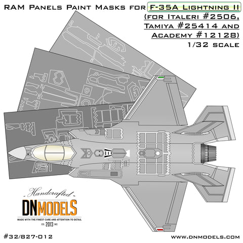 DN Models 32/827-012 1/32 F-35A RAM Panels (Italeri 2506) 1/32