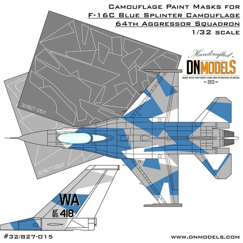 DN Models 32/827-015 1/32 F-16C Blue Spliter Aggressor Camo 1/32