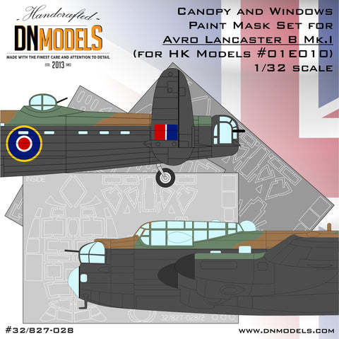 DN Models 32/827-028 1/32 Avro Lancaster B Mk.I (HK Models 01E010) Canopy 1/32