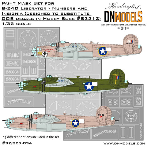 DN Models 32/827-034 1/32 Liberator B-24J Insignia OOB (3 options) 1/32