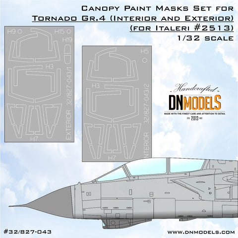 DN Models 32/827-043 1/32 Tornado Gr.4 Canopy (for Italery #2513) (Interior + Exterior) 1/32