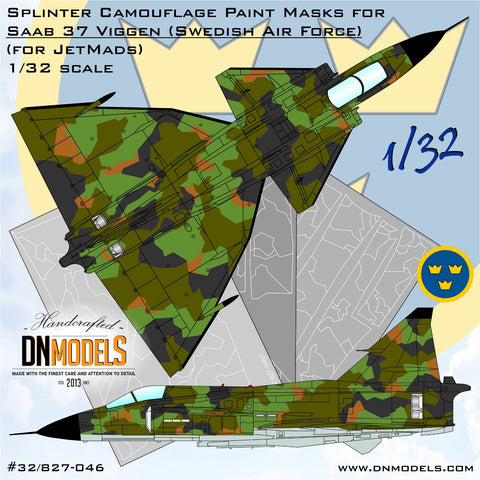 DN Models 32/827-046 1/32 Viggen Splinter Camo (for JetMads' kit) 1/32