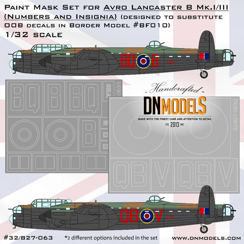 DN Models 32/827-063 1/32 Avro Lancaster B.Mk.I/III (Border Model BF010) Insignia (2 options) 1/32