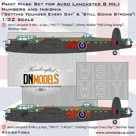 DN Models 32/827-064 1/32 Avro Lancaster B Mk.I Insignia ("Getting Younger Every Day" & "Still Going Strong") 1/32