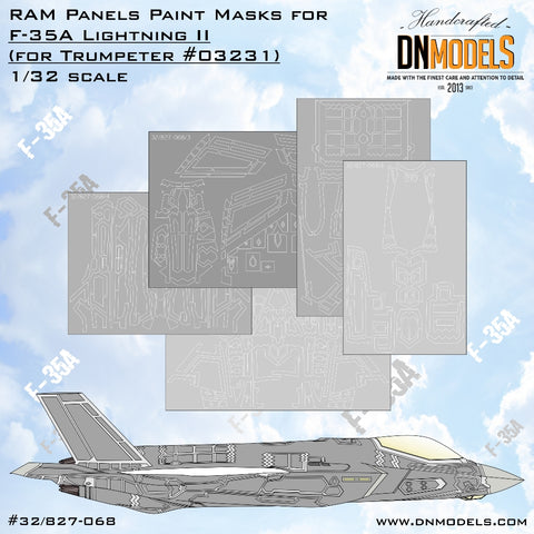 DN Models 32/827-068 1/32 F-35A RAM Panels (for Trumpeter 03231) 1/32