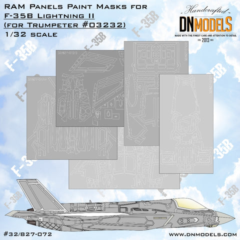 DN Models 32/827-072 1/32 F-35B RAM Panels (for Trumpeter 03232) 1/32