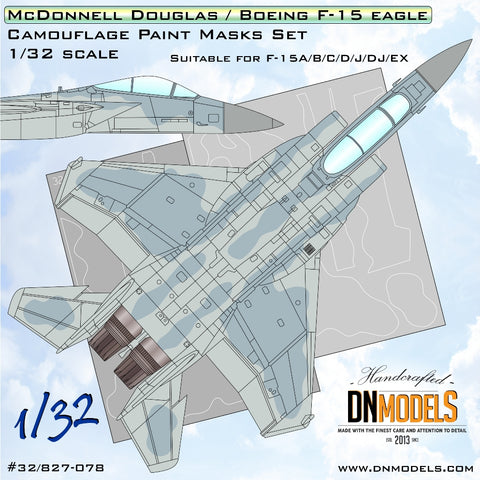 DN Models 32/827-078 1/32 F-15 Eagle Camouflage Paint Masks Set 1/32