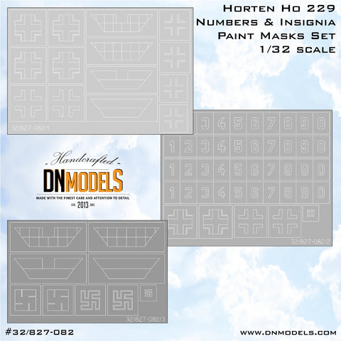 DN Models 32/827-082 1/32 Ho 229 Numbers and Insignia 1/32
