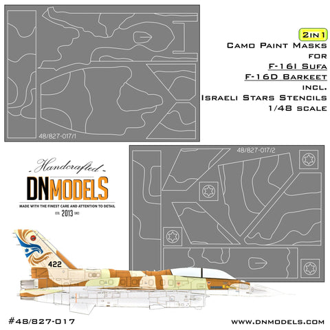 DN Models 48-827-017 1/48 F-16I Sufa/F-16D Barkeet Camo Scheme
