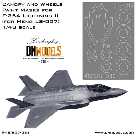 DN Models 48-827-033 1/48 F-35A Canopy (Meng LS-007)