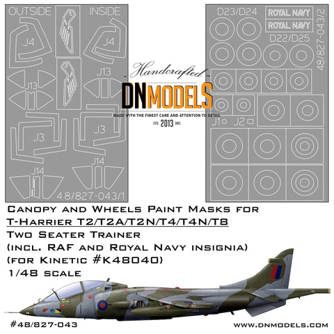 DN Models 48-827-043 1/48 Harrier T2 Canopy and Wheels (Kinetic #K48040)