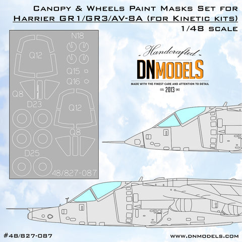 DN Models 48-827-087 1/48 Harrier GR1/GR3 Canopy and Wheels (for Kinetic #K48060)