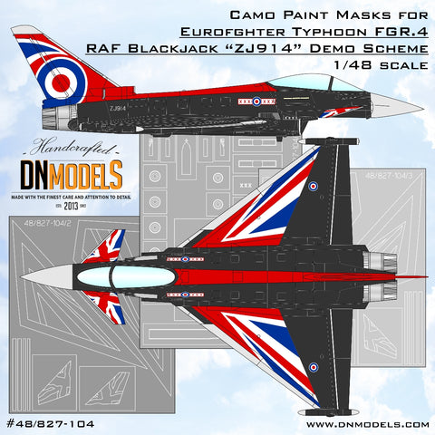 DN Models 48-827-104 1/48 RAF Blackjack Eurofighter Typhoon FGR.4 ZJ914 Demo Scheme Camo