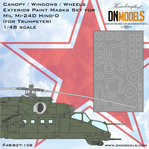 DN Models 48-827-108 1/48 Mil Mi-24D Hind-D Canopy and Wheels EXTERIOR ONLY (for Trumpeter 05812)