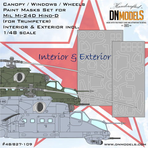 DN Models 48-827-109 1/48 Mil Mi-24D Hind-D Canopy and Wheels INTERIOR & EXTERIOR (for Trumpeter 05812)