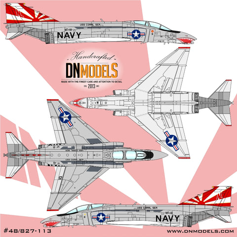DN Models 48-827-113 1/48 F-4B Phantom II (VF-111 Sundowners 153019, 201) (for Tamiya kits)