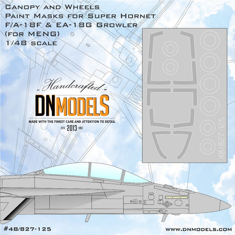 DN Models 48-827-125 1/48 Canopy and Wheels for Super Hornet F/A-18F & EA-18G Growler (for MENG)