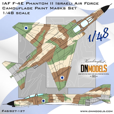 DN Models 48-827-127 1/48 IAF F-4E Phantom II Israeli Air Force Camouflage Paint Masks Set