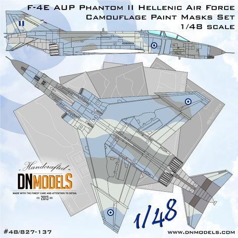 DN Models 48-827-137 1/48 F-4E AUP Phantom II Hellenic Air Force Camouflage Paint Masks Set