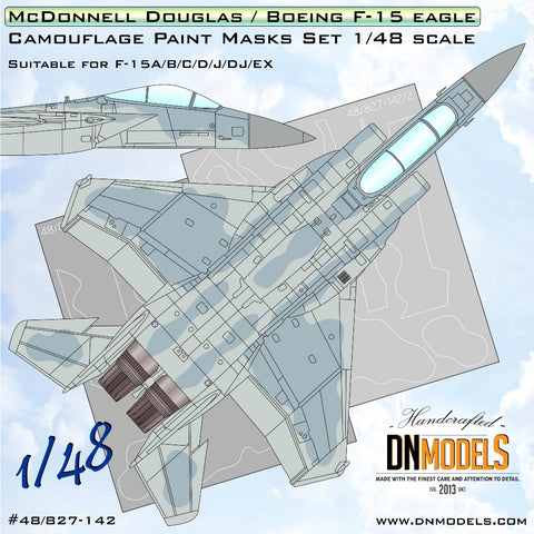 DN Models 48-827-142 1/48 F-15 Eagle Camouflage Paint Masks Set