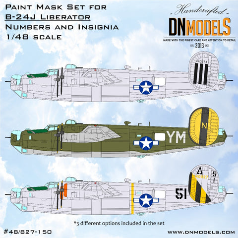DN Models 48-827-150 1/48 Liberator B-24J Insignia OOB (3 options)