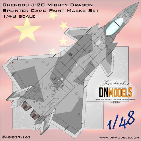DN Models 48-827-162 1/48 Chengdu J-20 Mighty Dragon Splinter Camouflage Paint Masks set