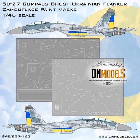DN Models 48-827-163 1/48 Su-27 Compass Camo Paint Masks set