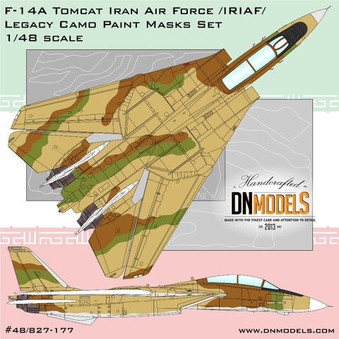 DN Models 48/827-177 1/48 F-14A Tomcat Iran Air Force /IRIAF/ Legacy Camo Paint Masks Set 1/48