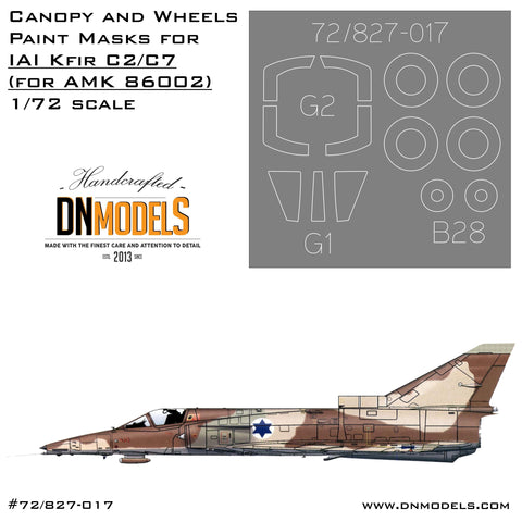 DN Models 72-827-017 1/72 IAF Kfir C2 C7 Canopy (AMK 86002)