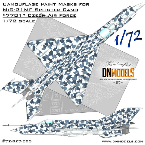 DN Models 72-827-025 1/72 MiG-21 Czech 7701 Splinter Camo