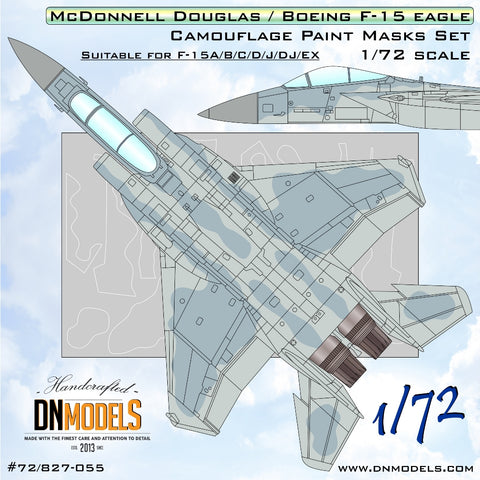 DN Models 72-827-055 1/72 F-15 Eagle Camouflage Paint Masks Set