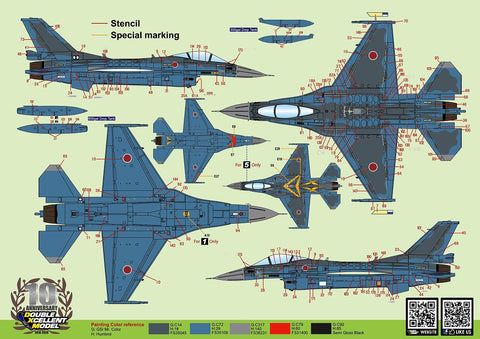 DXM 01-7134 1/72 JASDF F-2A Viper Zero 3rd Squadron / 8th Squadron Special Scheme (For Hasegawa and Fine Molds)