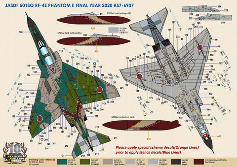 DXM 01-7137 1/72 JASDF RF-4E Phantom II 501SQ Final Year 2020 #57-6907 (For Hasegawa and Fujimi)