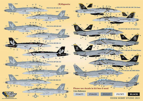 DXM 11-1113 1/144 USN F-14A/B, F/A-18C/D/E/F & EA-18G (For Revell, Dragon, Platz, Trumpeter, Academy, and Arii)